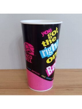 Vintage 90s Unused Taco Bell Wax Paper Cup You Got The Right One Baby Diet Pepsi